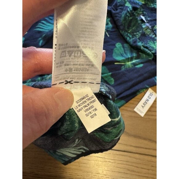 OLD NAVY Tropical Leaf Print Short Sleeve Tunic Top/Dress Size Medium Beach NWT - Picture 14 of 15